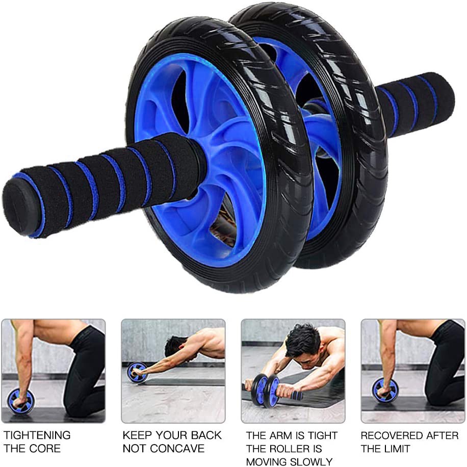 Abdominal workout out roller with three wheel
