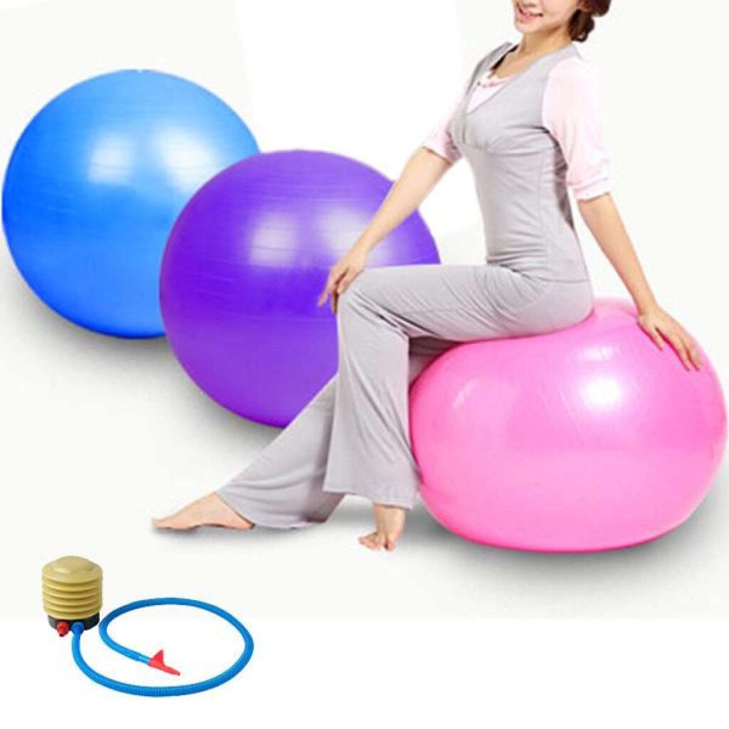 Anti burst gym exercise ball with pumper 75cm