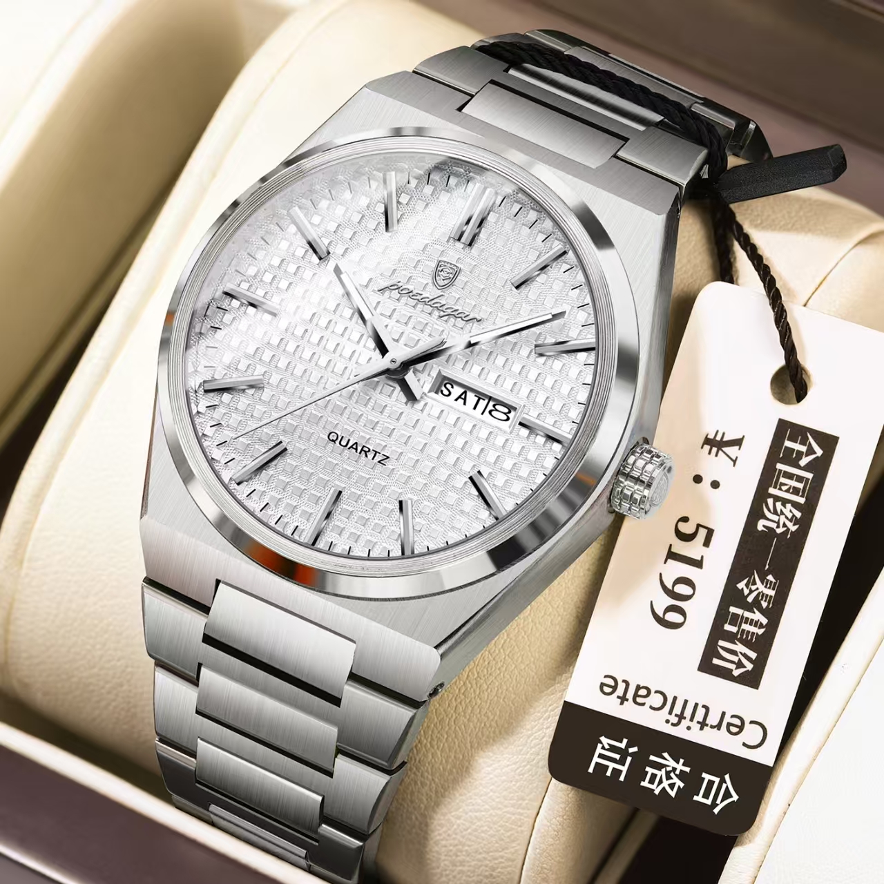 Poedagar 874 CH For Men Wristwatch Date Week Watch - Image 6