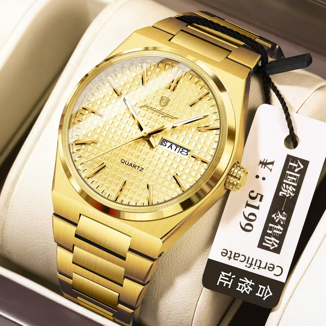 Poedagar 874 CH For Men Wristwatch Date Week Watch - Image 2