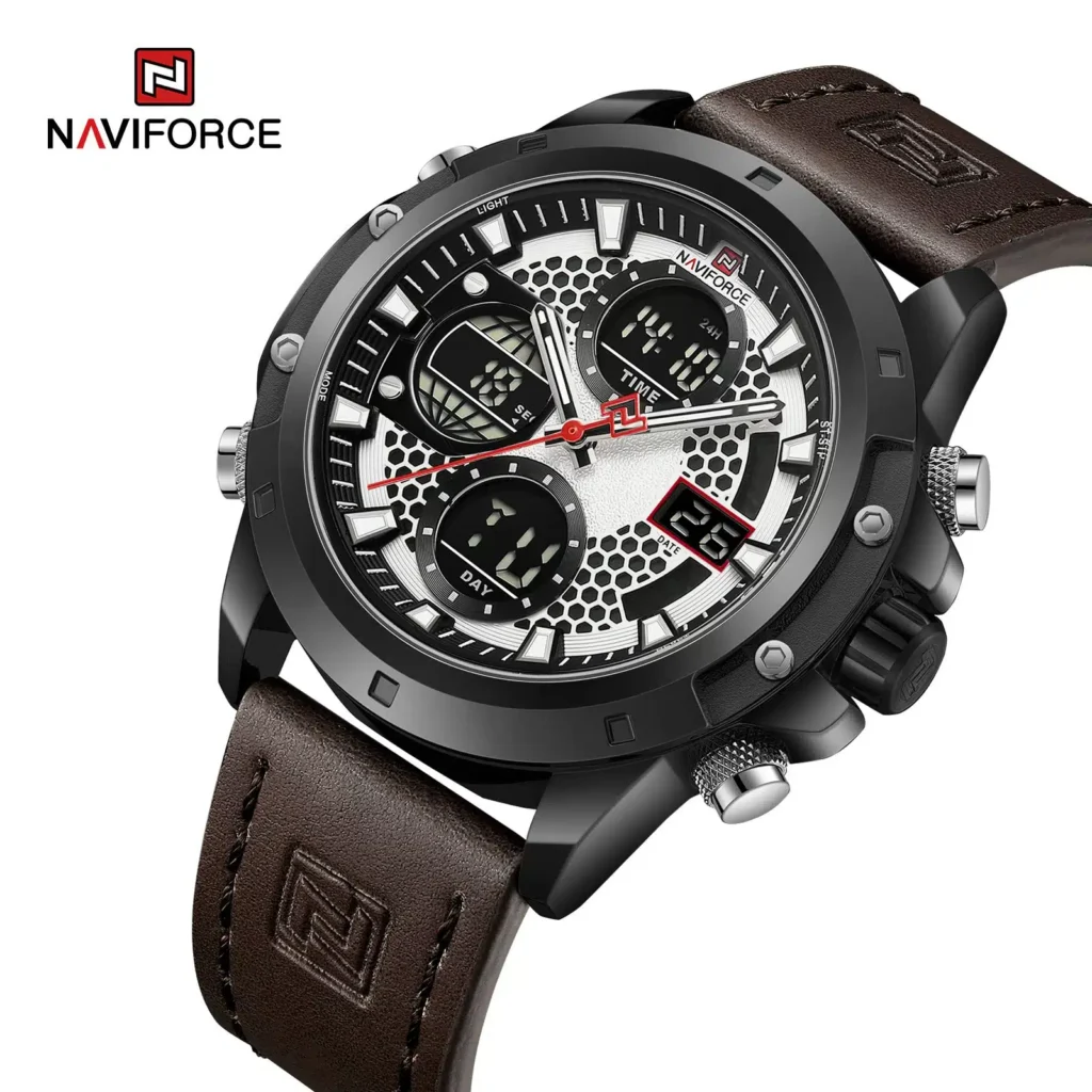 Naviforce 9197 Dual Time Military Wristband Watch for Men