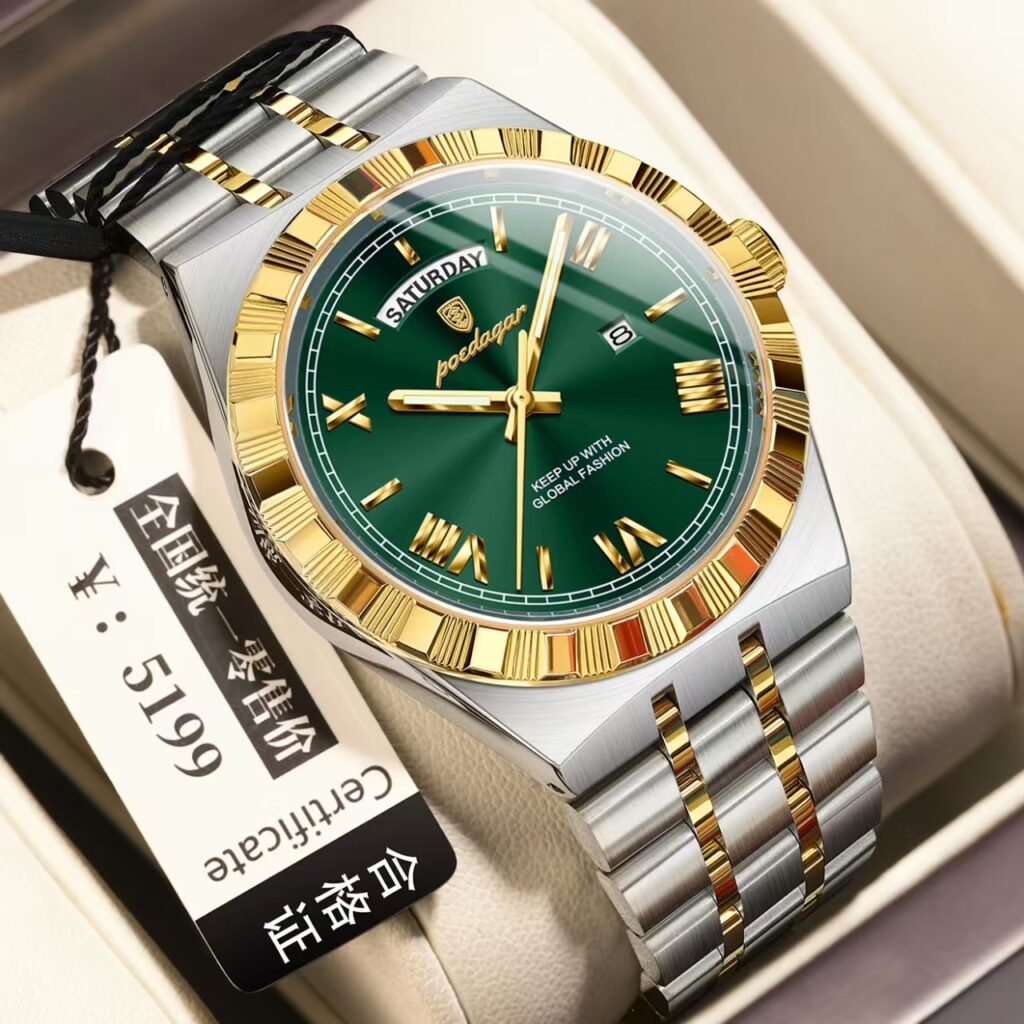 Poedagar 872 CH For Men Wristwatch Date Week Watch