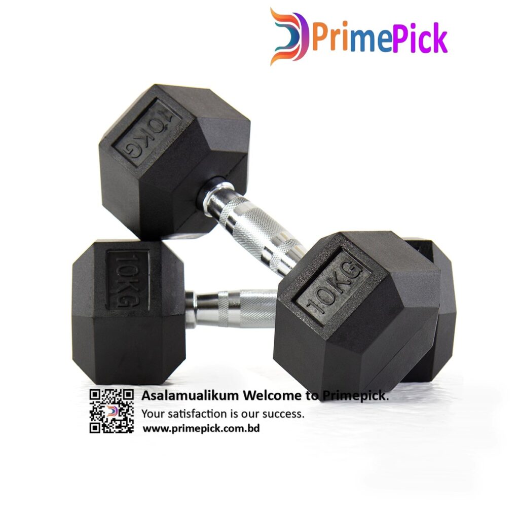 Primepick Hex Dumbbell 10kg- 2PCS/Single.