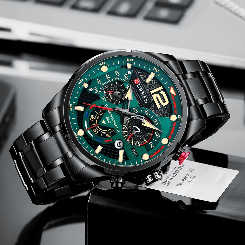 CURREN 8395 Luxury Luminous Chronograph Watch for Men - Image 4