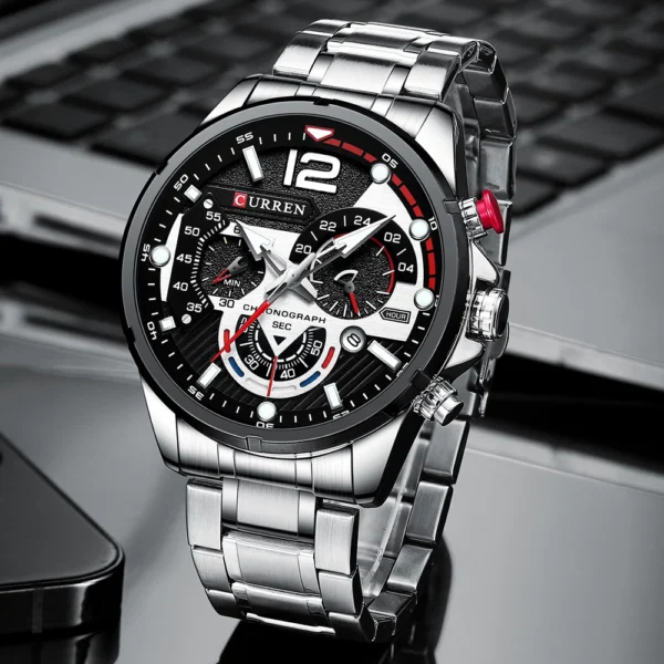 CURREN 8395 Luxury Luminous Chronograph Watch for Men - Image 3
