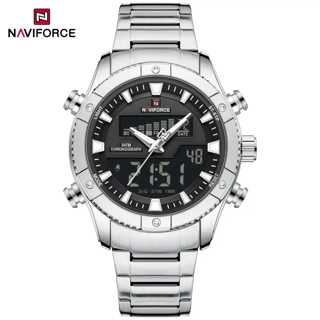Naviforce 9259 CH-All Silver & Blue For Men.