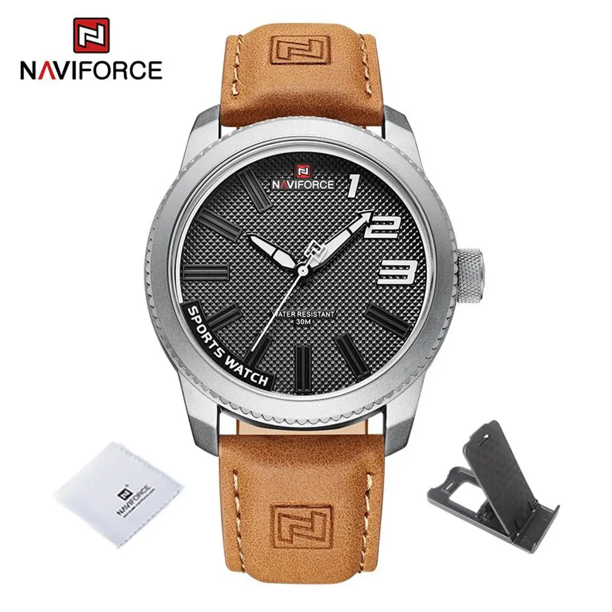 Naviforce NF9202 PU Leather Wrist Watch