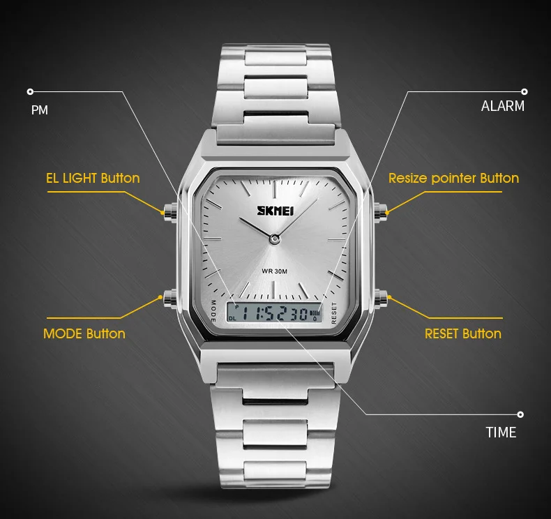 SKMEI 1220 CH Watch For Men With Free Box.