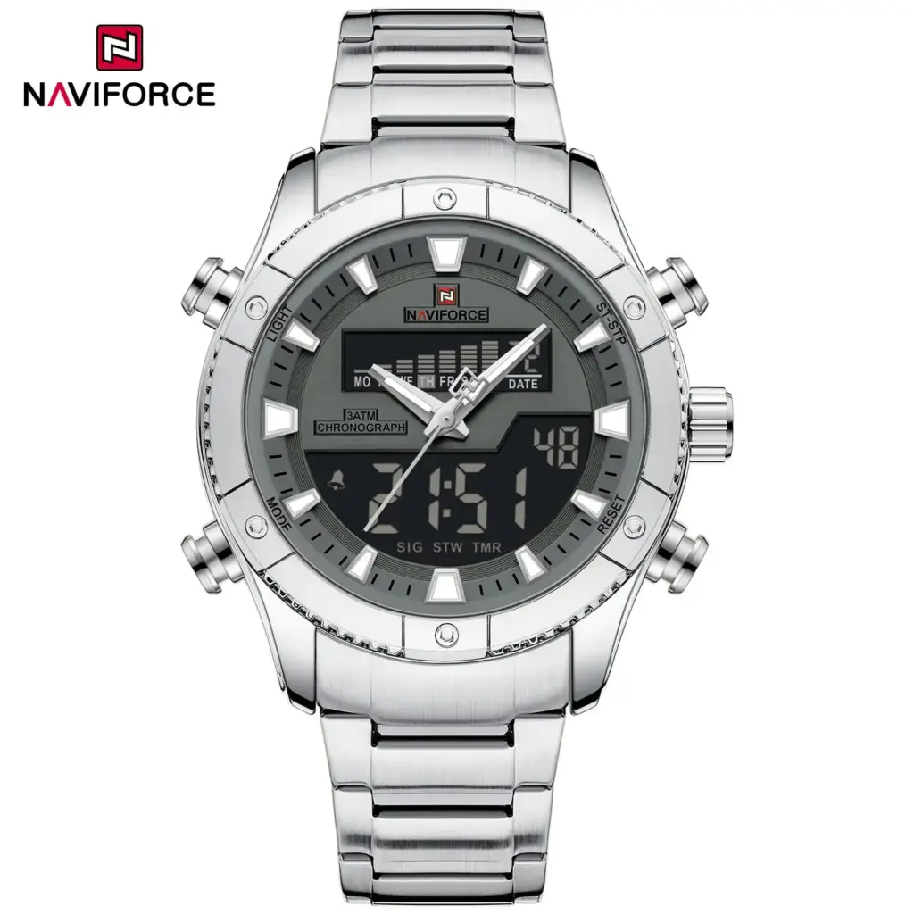 Naviforce 9259 CH-All Silver For Men.