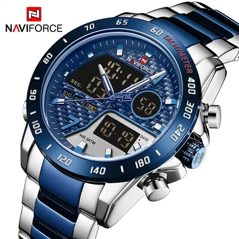 Naviforce NF 9171 Silver & Blue