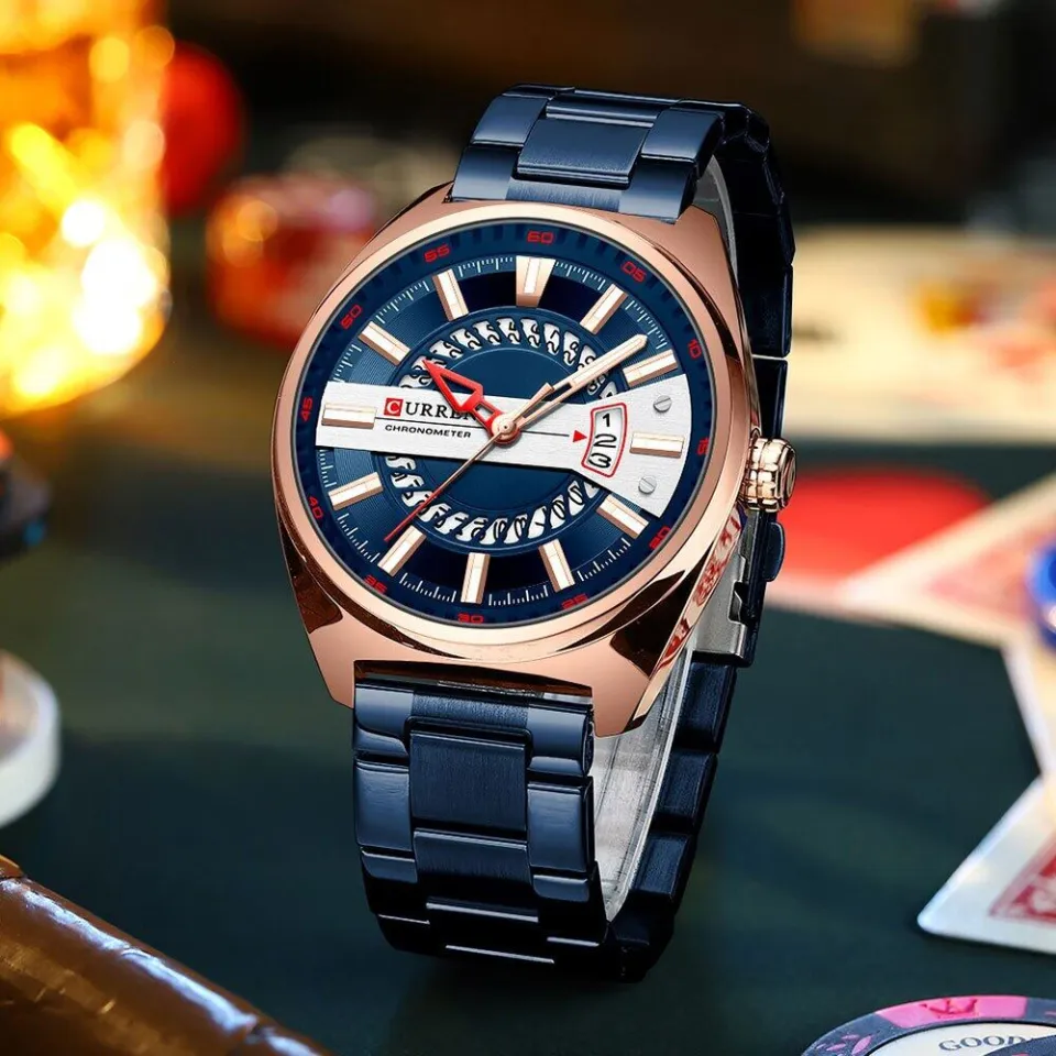 Curren 8403 Ch Wrist Watch For Men With Free Box.