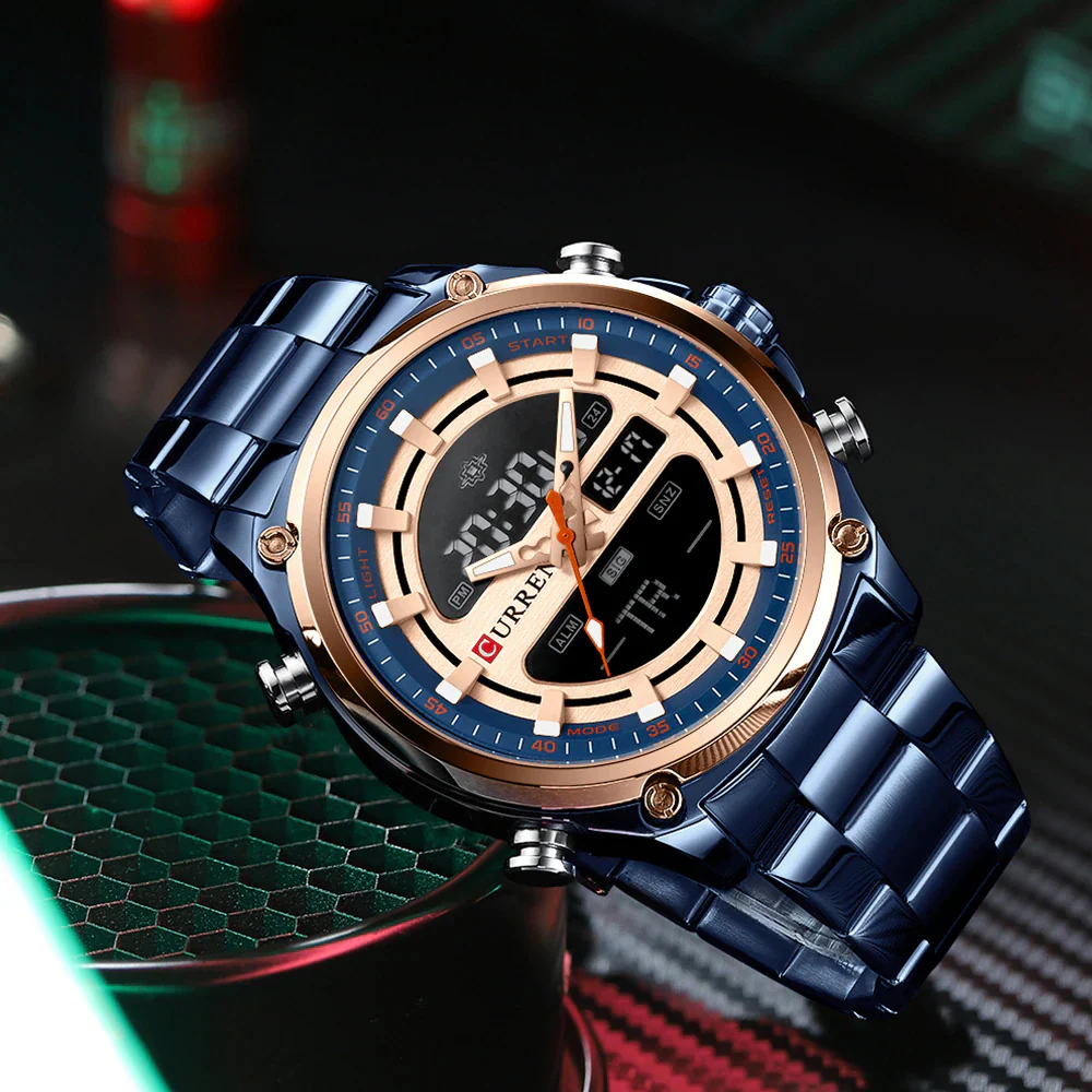 Curren 8404 Ch Wrist Watch For Men With Free Box.