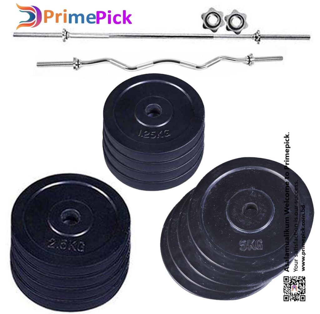 Primepick সম্মিলিত ৩৫ কে.জি. ডাম্বেল সেট কালো.